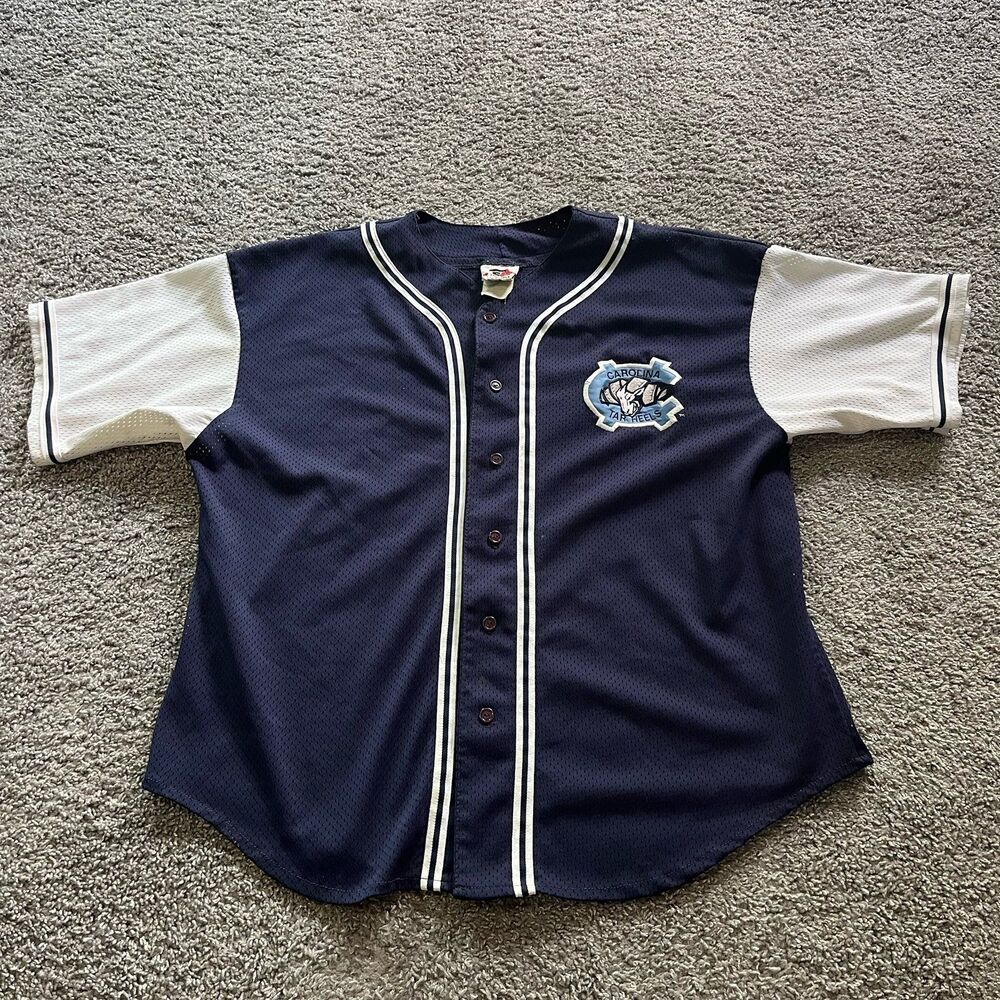 Vintage 90s UNC North Carolina Tar Heels Baseball Jersey Mesh Button Up 2XL